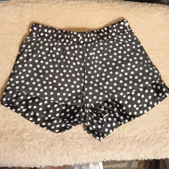 NWT ~ Victoria's Secret Black Satin Sleep Shorts w/ White Polka Dots (Size:  XS) - Picture 6 of 6